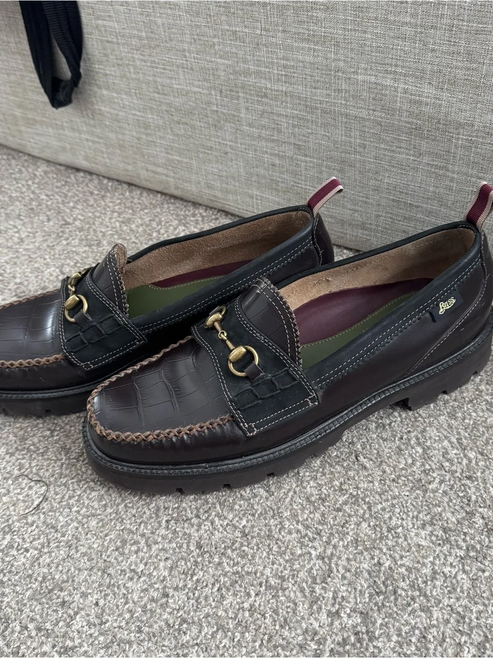 G.H. Bass x Nicholas Daley brown super lug loafers